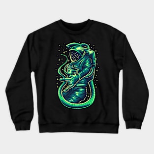 Alien Astronaut science fiction illustration Crewneck Sweatshirt